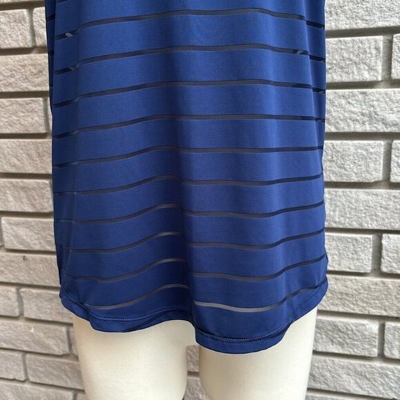 ZYIA Havana Tank Top Sheer Striped Navy Size M - Picture 4 of 8